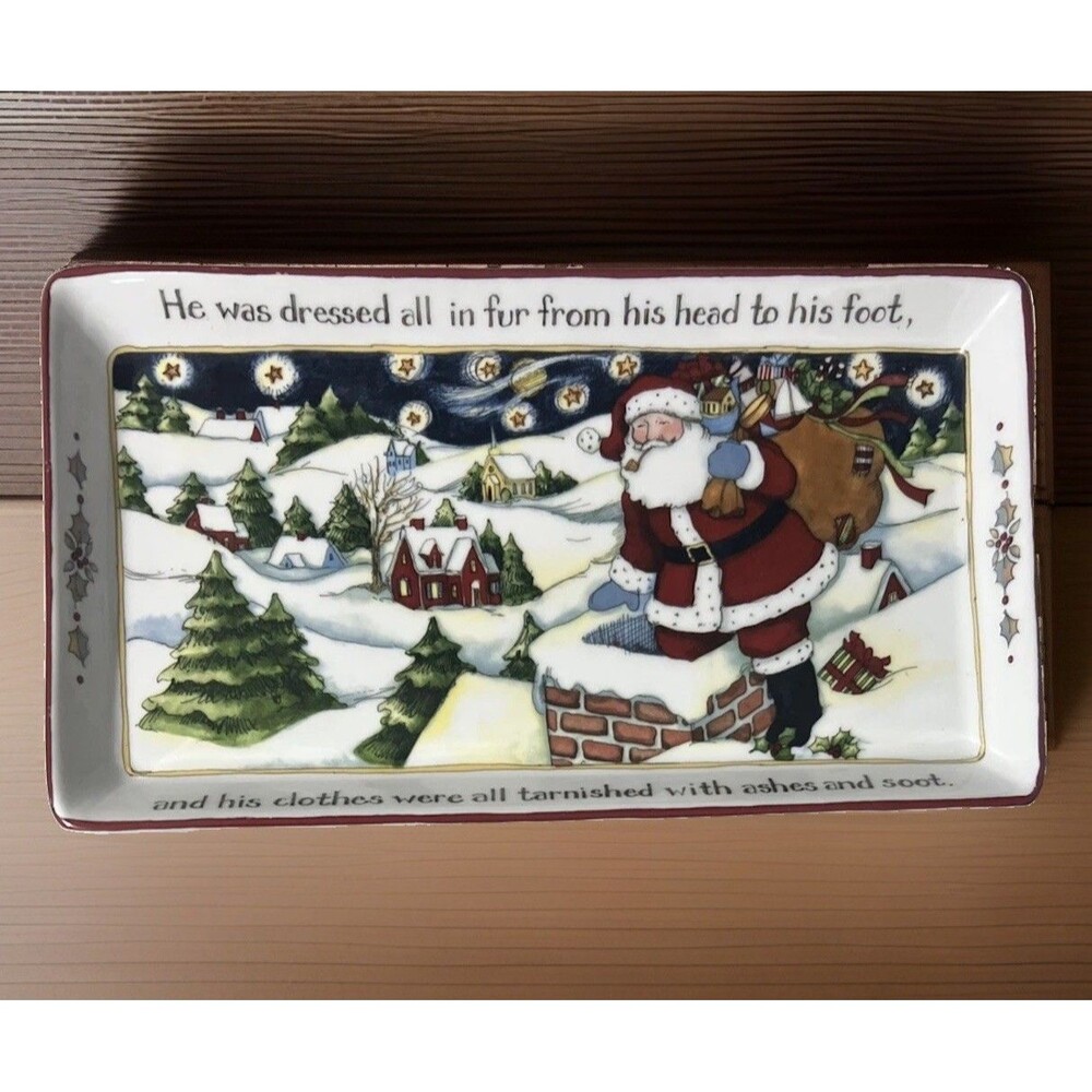 Vtg Christmas Story Portmeirion Studio Susan Winget 10.5" x 6.5" Sandwich Tray